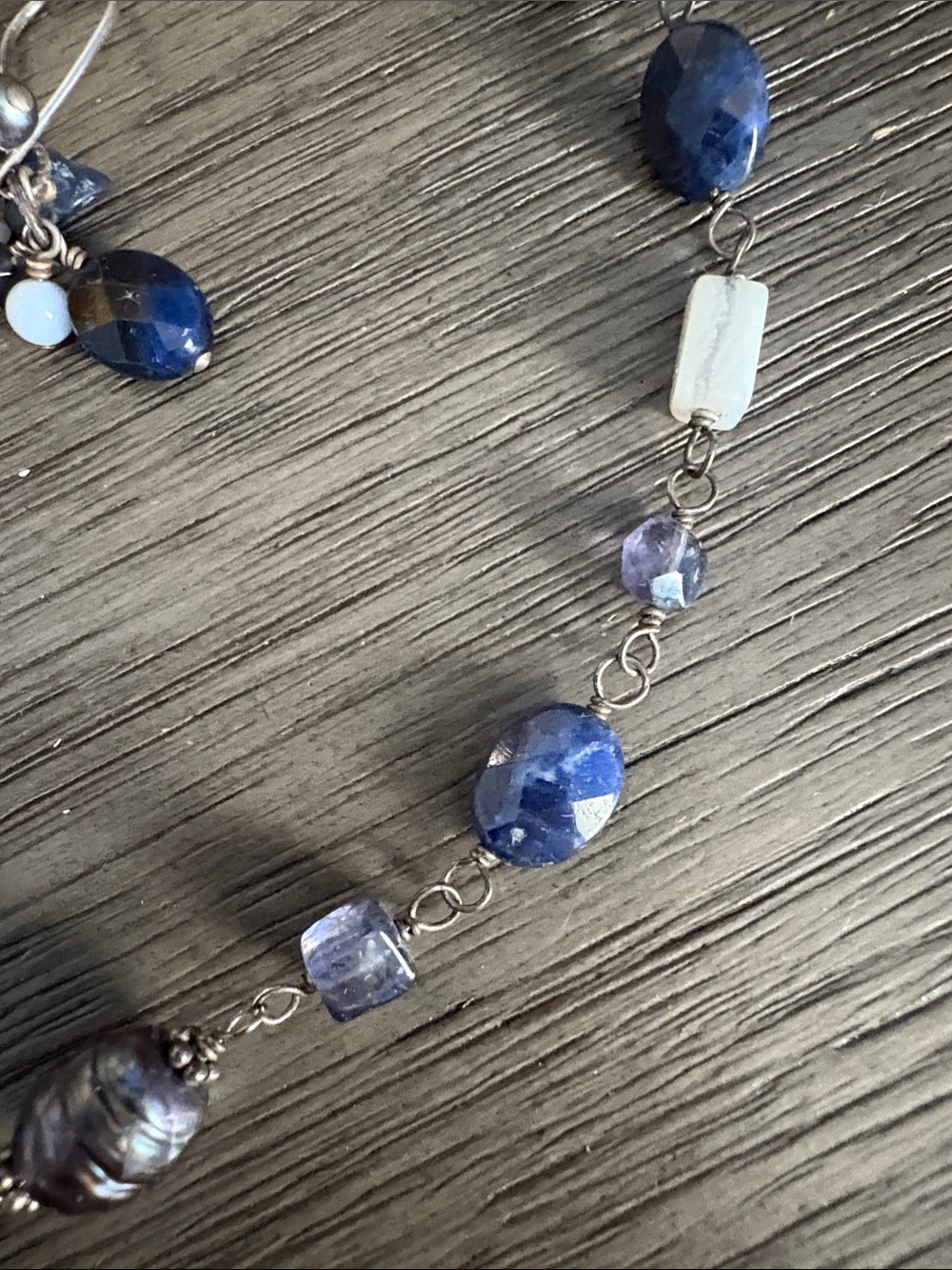 Silpada Blue and Silver Beaded Necklace with Matching Earrings - Picture 4 of 8